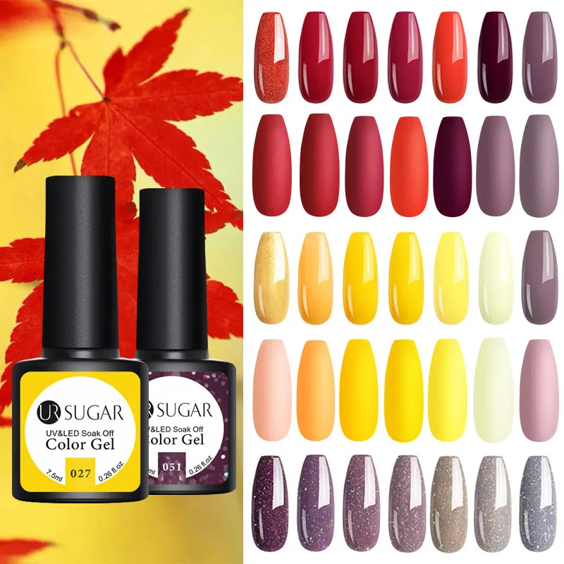 

UR SUGAR 7.5ml Gel Nail Polish Autumn Matte Top Coat Color Gel Semi Permanent Soak Off UV LED Gel Varnish Manicure Lacquer