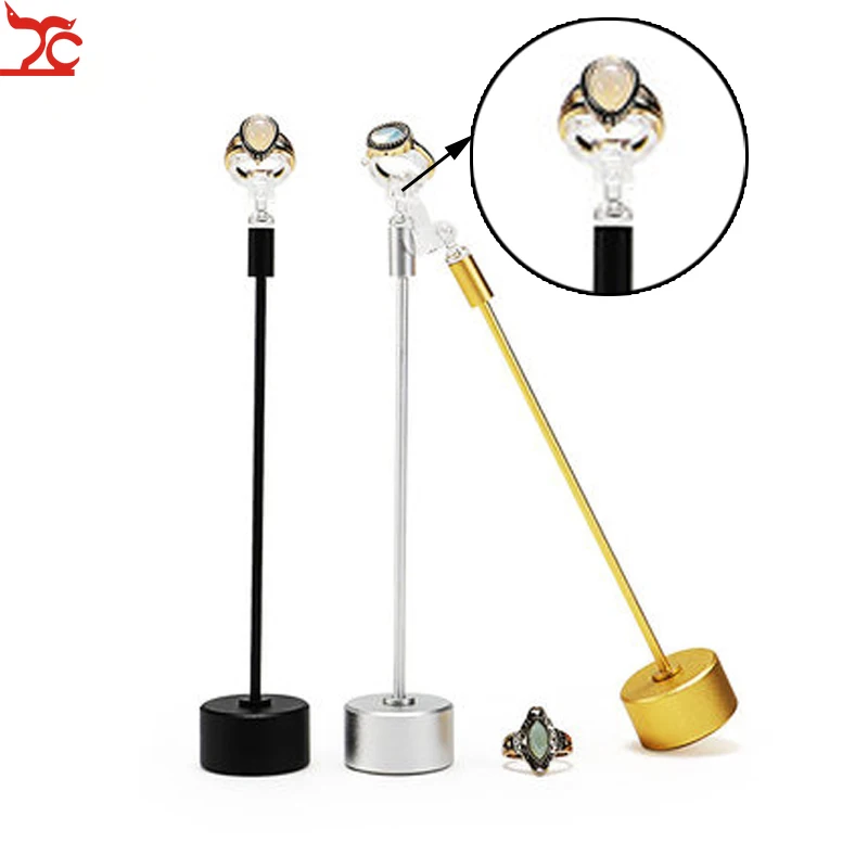 

Metal Ring Display Stand Bracket Jewelry Hand Jewelry Display Stand Acrylic C Ring 180 Degree Rotating Ring Display Stand Props