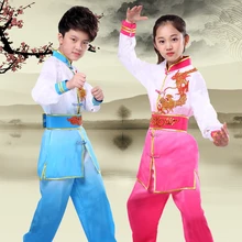 Детская традиционная форма ушу, костюм для детей, одежда Тай Чи, форма для боевых искусств, Детский костюм для тхэквондо с длинными рукавами