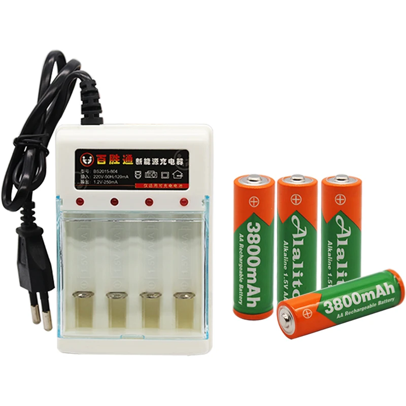 Бренд AA перезаряжаемая батарея 3800mah 1,5 V Новая Щелочная перезаряжаемая батарея для led светильник игрушка mp3 с зарядным устройством