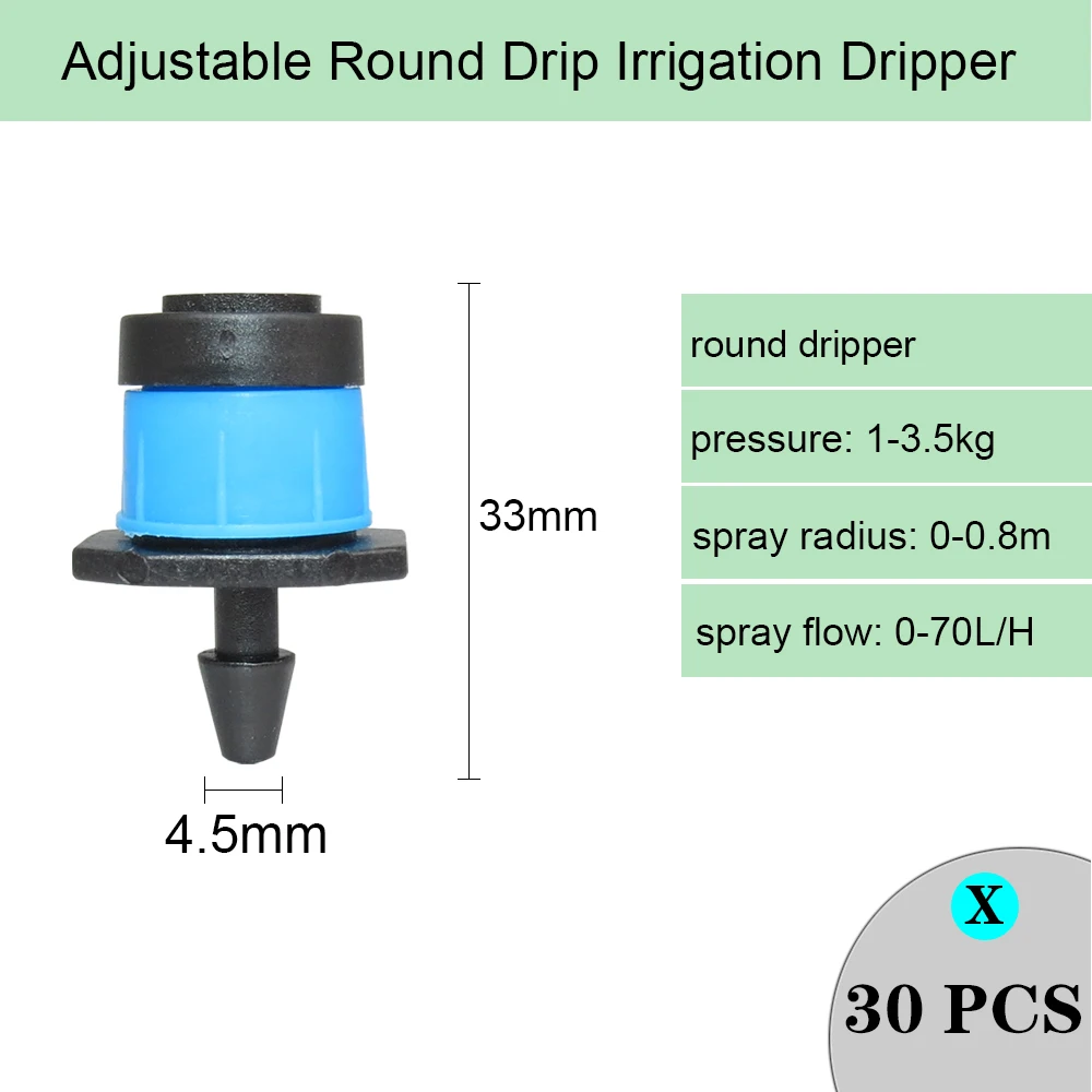 Variety Style Garden Drip Irrigation Dripper Fixed Flow Pressure Compensating Emitter 1/4'' Sprinkler Watering Refraction Nozzle 