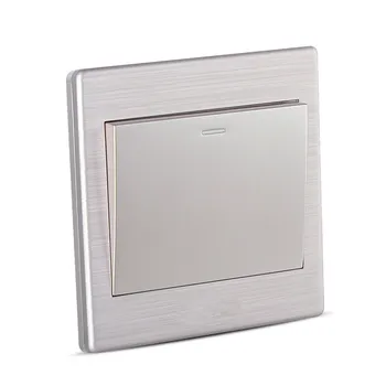 

Switch Simple fashion texture installed panel aluminum drawing purple one open double control switch socket