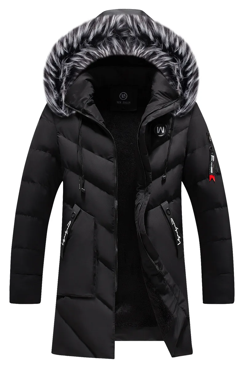 New Winter Jacket Men-30 Degree Thicken Warm Men Parkas Hooded Fleece Man's Jackets Outwear Cotton Coat Parka Jaqueta Masculina - Цвет: 918-Black