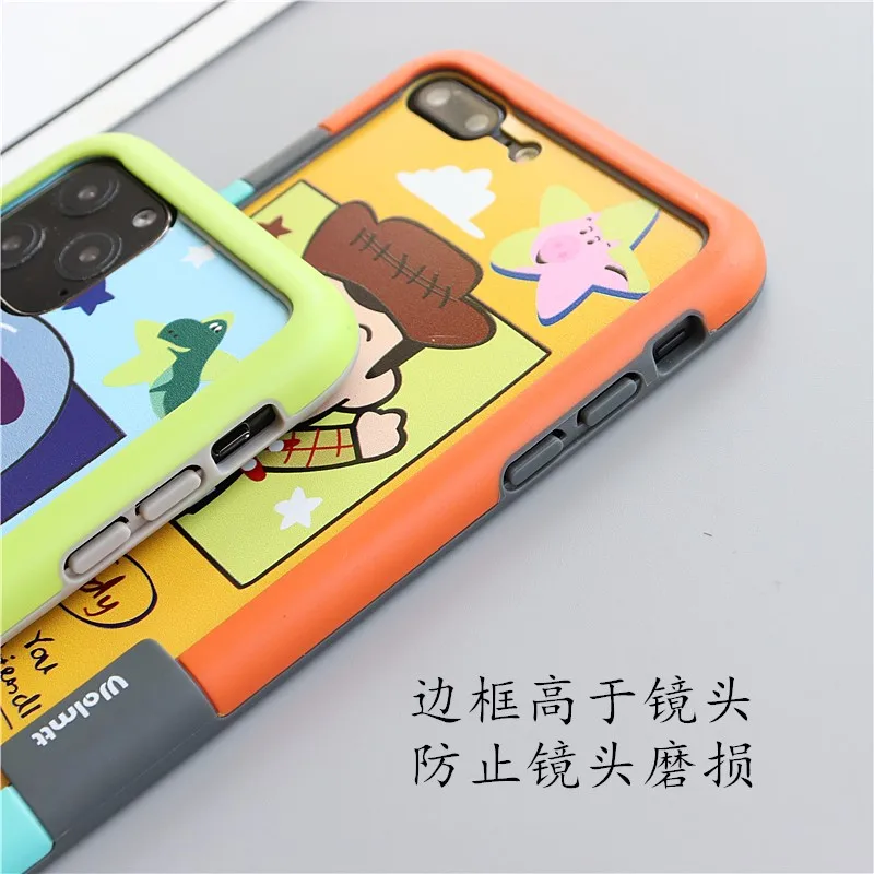 Для iPhone11promax 7 Plus Мягкий бампер+ Задняя Передняя пленка для экрана из закаленного стекла для iPhone XS XR 7 8 plus 6S Мультфильм+ ремешок