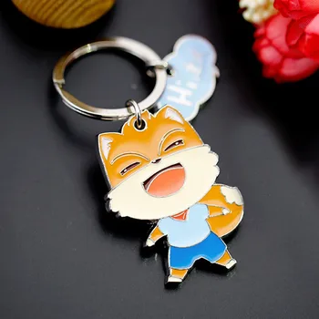 

Wholesale 500pcs Custom logo animation cartoon keychain metal key chain key ring pendant creative enamel paint custom
