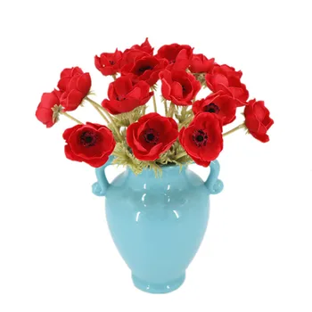 

INDIGO- 1 Piece PU Flower Anemone Flower Decoration Pasque Wedding Artificial Flower Floral Event Party PU Flower Florist