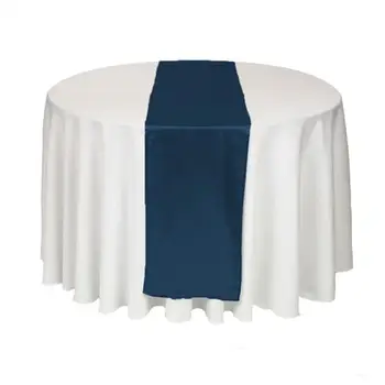 

Wedding Table Decoration Navy Blue Satin Table Runner