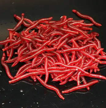 

Soft Red Earthworm 100 Pcs Fishing Bait Worm Lures Crankbaits Hooks Baits Tackle