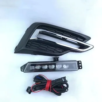 

eOsuns led drl daytime running light fog lamp (2pcs) + grille cover (2pcs) for honda jade