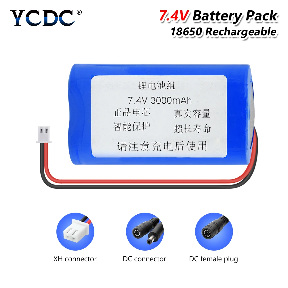 

7.4v 3000/6000/9000mAh 18650 Lithium Battery Pack Rechargeable With XH 2.54mm DC 5.5x2.1mm Plug For RC Toys DIY Power Bank
