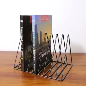 

1pc 9 Grids Triangle Nordic Style Letter Holder Book Organizer Wrought Iron Office Desktop Document Storage Rack Bookends