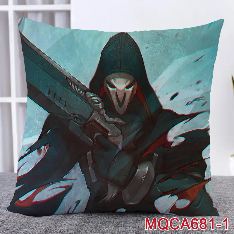 45X45 см аниме игра Overwatch наволочка OW dva Mercy Mei Hanzo Genji Reaper Dakimakura Чехол 3D двухсторонний принт наволочка - Цвет: 18