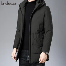 Высший сорт, зимние модные брендовые пуховики для мужчин, корейский стиль, уличная одежда, пуховое пальто с капюшоном, Теплая мужская одежда