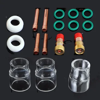 

17pcs TIG Welding Torch Welded Gas Lens # 12 Heat Cup For WP-17/18/26 Torch
