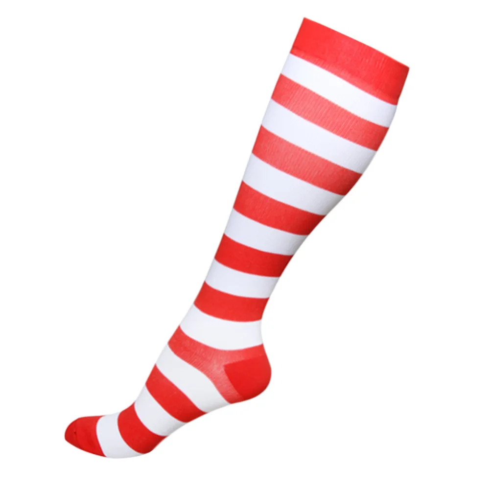 26 Men&Women Compression Socks Leg Support Stretch Outerdoor Breatheable Colorful Stripe Knee High Sock DropShip for Chirstmas Gift - Color: 26