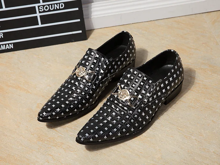 

Buty Meskie Men Leather Shoes Casual Slip-on Pointed Toe British Style Loafers