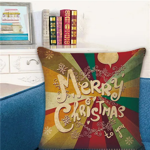 11 New Christmas Cushion 45*45 Santa Claus Merry Christmas Printed Decorative Pillows Sofa Home Decoration Pillowcase - Цвет: 11