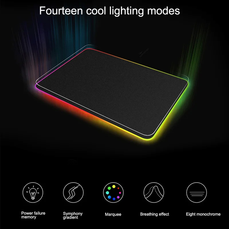  900*400*4mm USB Wired LED RGB Colorful Lighting Gaming Mousepad Mouse Pad Mice Mat for Laptop Compu