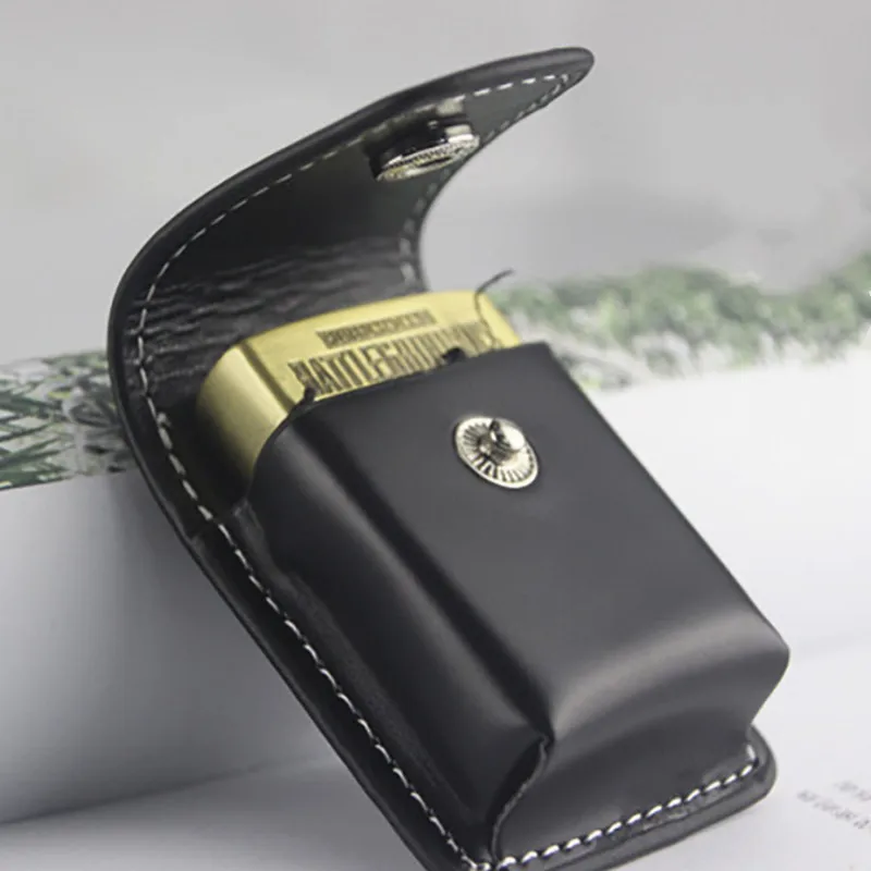 Case Cover Cigarette-Lighter Super-Match High-Leather Windproof Holde Small-Box Gift