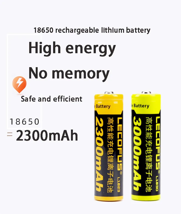 

18650 lithium battery 3.7V 2300mah for rechargeable battery for bright flashlight