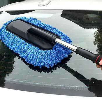 

Car Adjustable Telescopic Wiping Soft Milk Silk Mop Cleaning Wash Brush Tool Silicone Wrap To Prevent Collision Bristles Soft