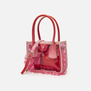 

Small Fresh Fashion Transparent Jelly Small Bag 2020 New Feminine Temperament Versatile Cross-Slung Portable Small Square Bag