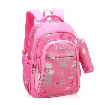 

Flower print school bags for girls polka dot bookbag kids cute pen pencil bag school girl student school backpack child gift