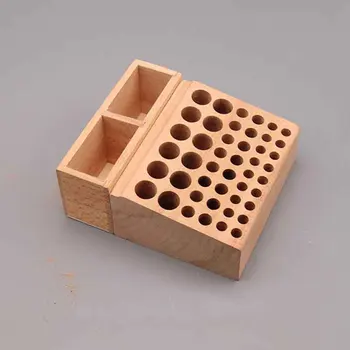 

DIY Stamp Punch Accessories Beech Leather Craft Tools Holder Free Standing Integrated Multi Holes Workroom Home Woodworking