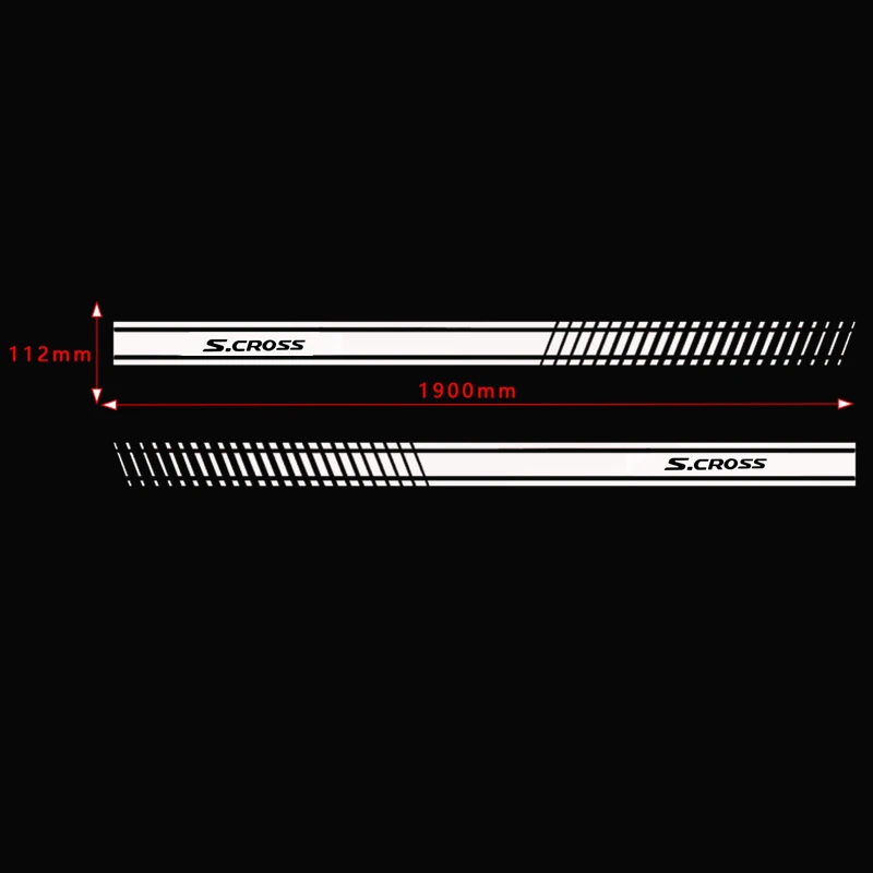 2 шт. стильная наклейка на дверь автомобиля, Виниловая наклейка на тело, наклейка в полоску для Suzuki Scross, автомобильные аксессуары