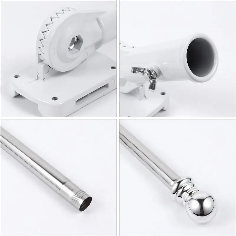 Flagpole Kit 1 Set 1.8 Meter Flag Pole with Flag Pole Holder Kit Wall Mount Flagpole for Indoor and Outdoor Use