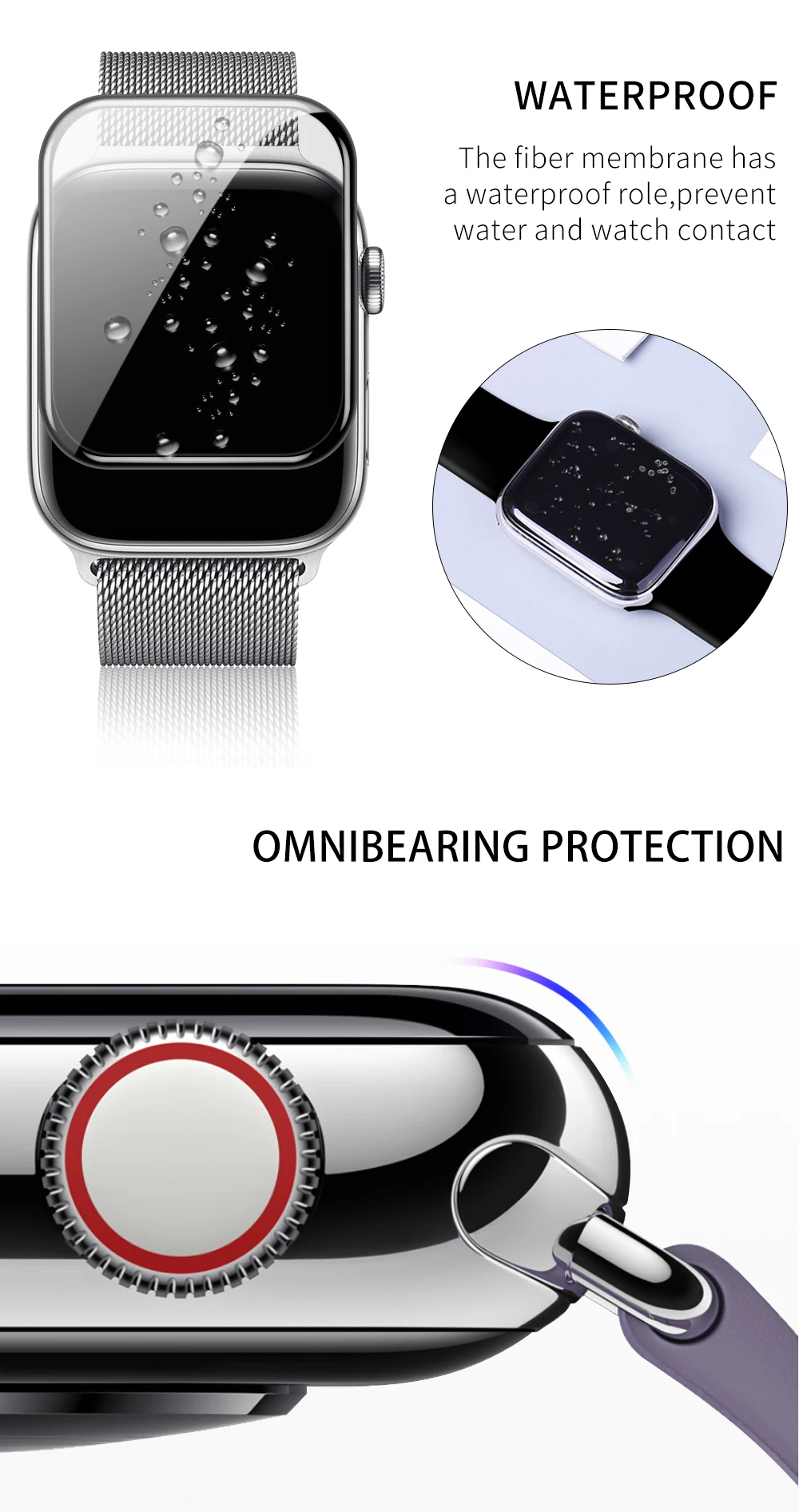 Миланская петля для Apple watch 42 мм 38 мм 40 мм 44 мм браслет ремешок+ Защитная пленка магнитная пряжка для iwatch серии 5 432