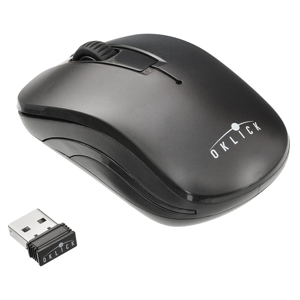 Мышь Oklick 445MW черный оптическая(1200dpi) беспроводная USB(2but