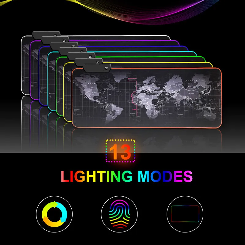 Gaming Mouse Pad RGB Computer Large XXL LED Gamer Mause Carpet 900x400 Desk Mat For CS LOL