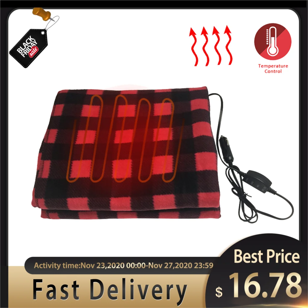 145*100cm Lattice Energy Saving Warm 12V Car Heating Blanket Autumn And Winter Electric Blanket Car Accessories