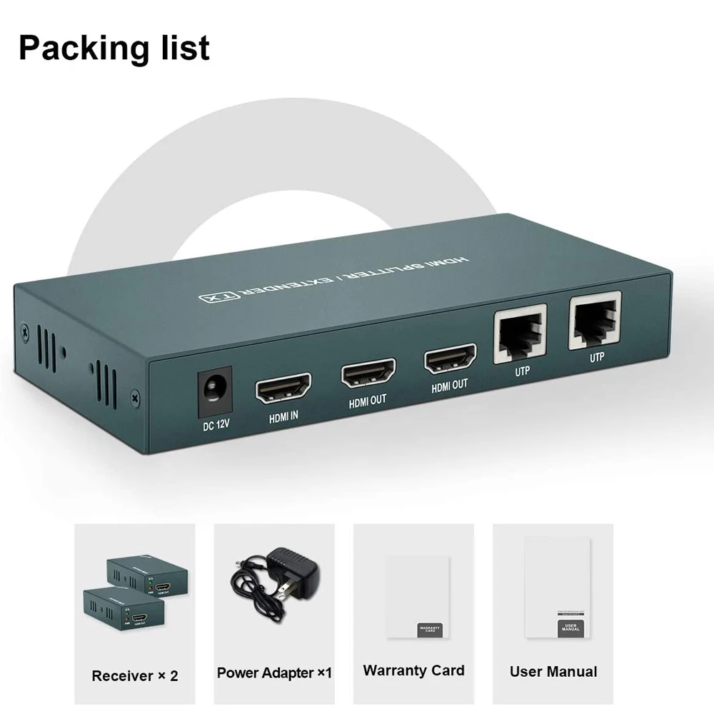 Extensor de Hdmi Receptor e Transmissor Divisor Melhor Cat 6 2022 p Rj45 1x2 60m 1x4 - Image 6