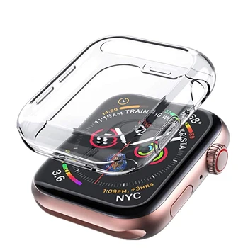 

Clear Ultra-Thin Cover For Apple Watch 4 case 44mm 40mm All-Around TPU Screen Protector For iWatch Series 3/2 42mm 38mm Shell