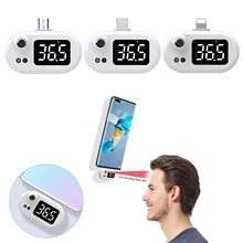 Мини Инфракрасный USB-термометр с разъемом Type-C/Android, цифровой Бесконтактный USB-термометр для лба Мини Инфракрасный USB-термометр с разъемом Type-C/Android, цифровой Бесконтактный USB-термометр для лба