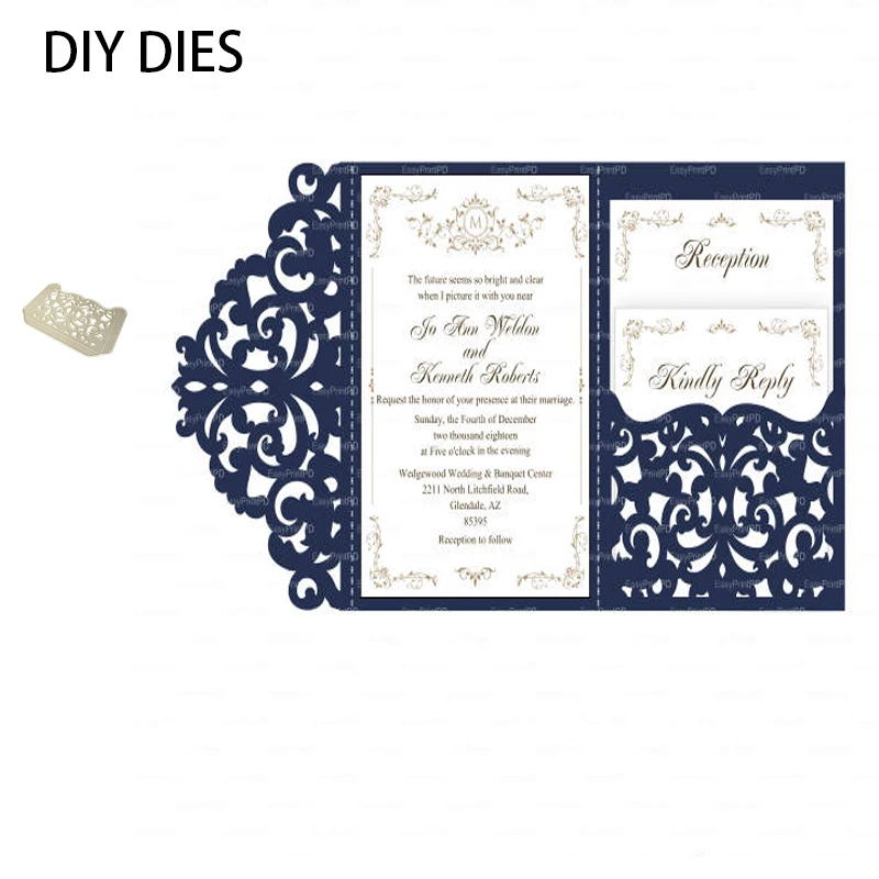  Metal Cutting Dies for wedding invitation card flower border Craft Dies Scrapbooking Album Embossin - 4.00046E+12