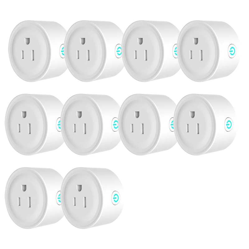 

10X X6 APP Control Smart Wifi Socket Work Compatible with Alexa, Google Home & IFTTT, 2.4G 10A Wifi Outlet US Plug