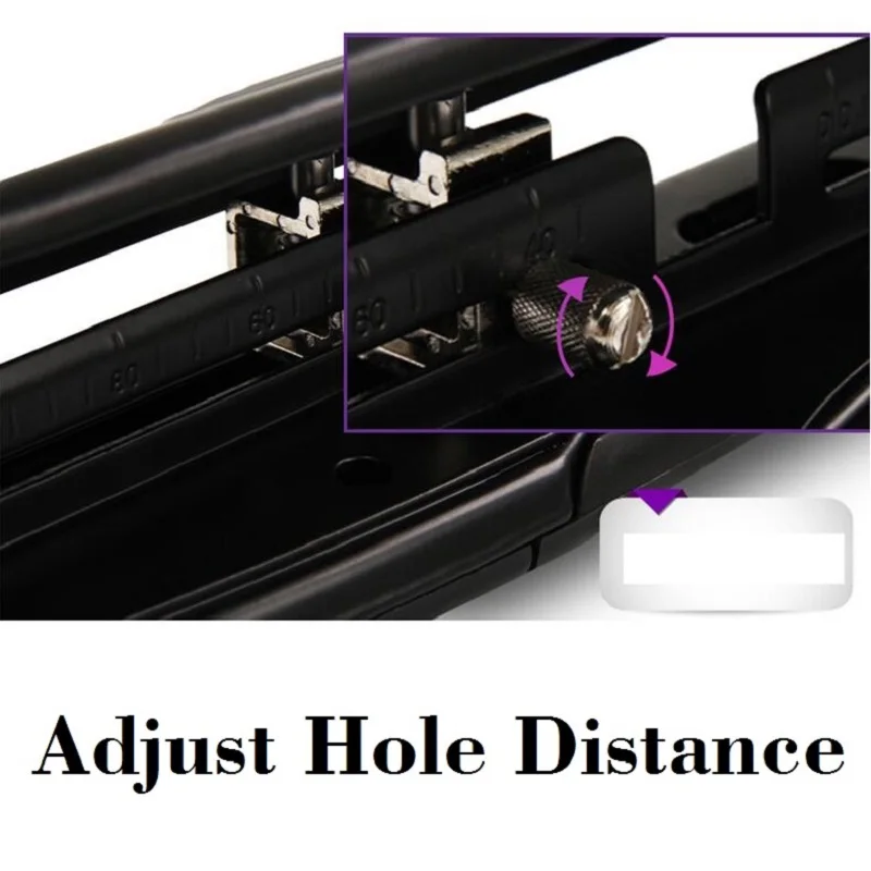 마크 눈금자가 있는 조절식 홀 펀치, A2 A3 A4 용지, 한 번에 10 장 용지, 구멍 크기 6mm, 4 홀