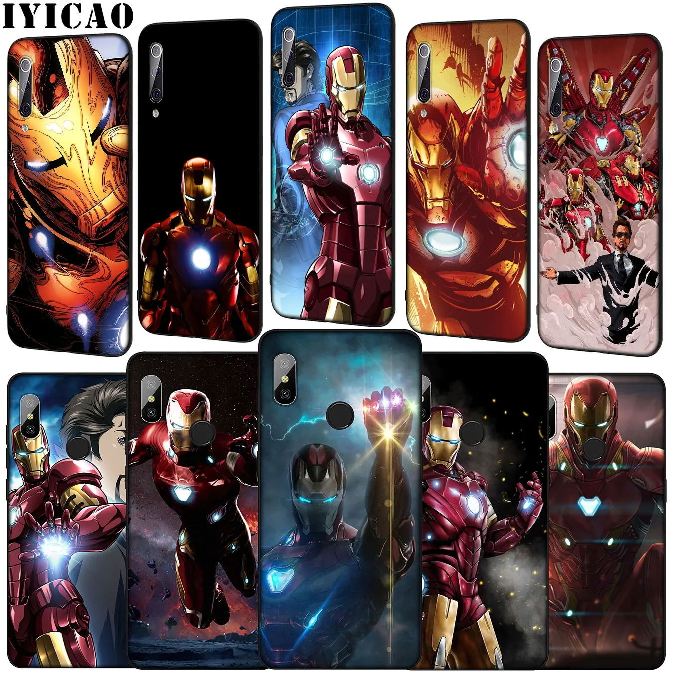 

IYICAO Anime Marvel Comics Iron Man Soft Phone Case for Xiaomi Mi 9 9T A3 PRO CC9 CC9E 8 A2 Lite A1 6 6X 5X f1 MAX 3 mi9 mi8
