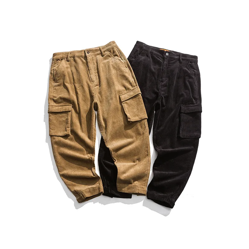 

City Where the Product 2019 Winter New Style Corduroy Multi-pockets Straight-leg Pants Bib Overall Popular Brand Men's Trousers