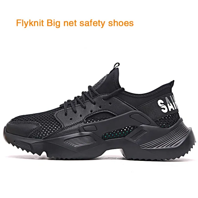 MOTK BECON, Мужская защитная обувь, Легкие уличные рабочие кроссовки для мужчин, неубиваемые защитные рабочие ботинки со стальным носком 001 - Цвет: mesh fabric