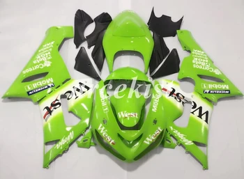 

4Gifts New ABS Motorcycle Full Fairings Kit Fit For Kawasaki Ninja ZX-6R 636 2005 2006 05 06 body set Light Green