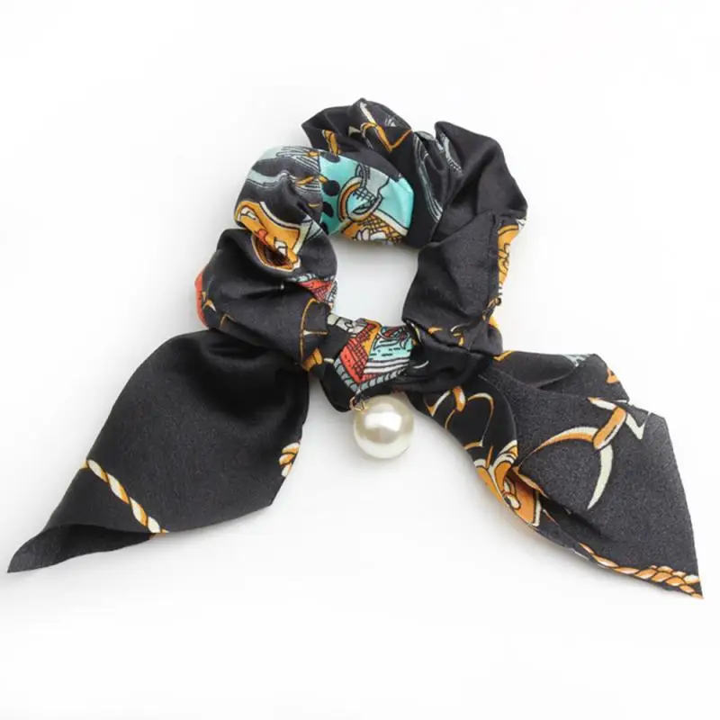 12 видов новых модных шелковых резинок для волос с бантиком, женские жемчужные резинки для волос с конским хвостом, резинки для волос, аксессуары для волос - Цвет: Белый