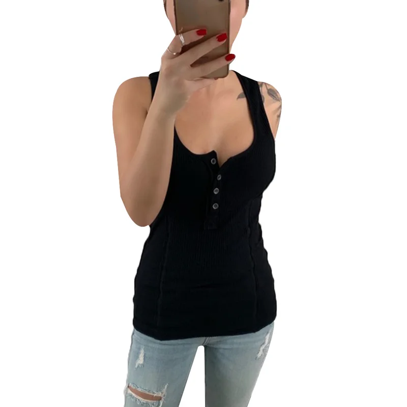 

Summer Beach Women Tank Tops Tee Plus Size Sleeveless Knitted Solid Female Crop Tee Tops Vest Camisole Round Neck Ladies Tank