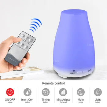 

Remote control 200ml smooth aromatic oil diffuser ultrasonic air humidifier treatment cold fog generator baby atomizer
