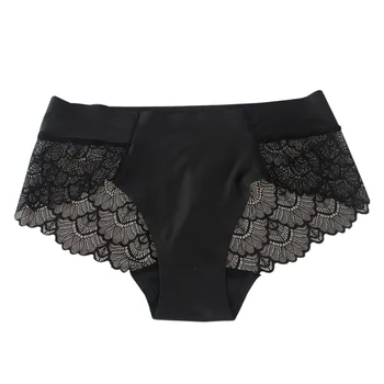

Women Sexy Lace Underwear Silk Seamless Comfort Soft Briefs Lady Lingerie Nylon Sexy Low-RiseTransparent Panties