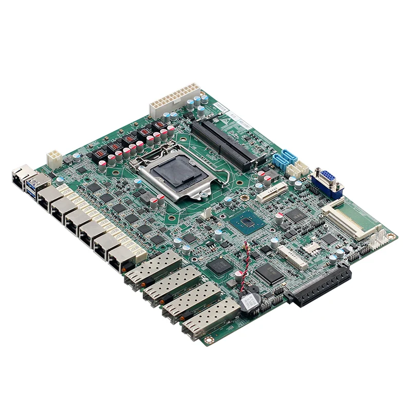 Мини ПК материнская плата поддержка 6th/7th i3-i5-i7/Pentium/Celeron cpu H110/H170 чипсет 2* DDR4 ram слот RJ45 6* LAN 4* POE 4* USB
