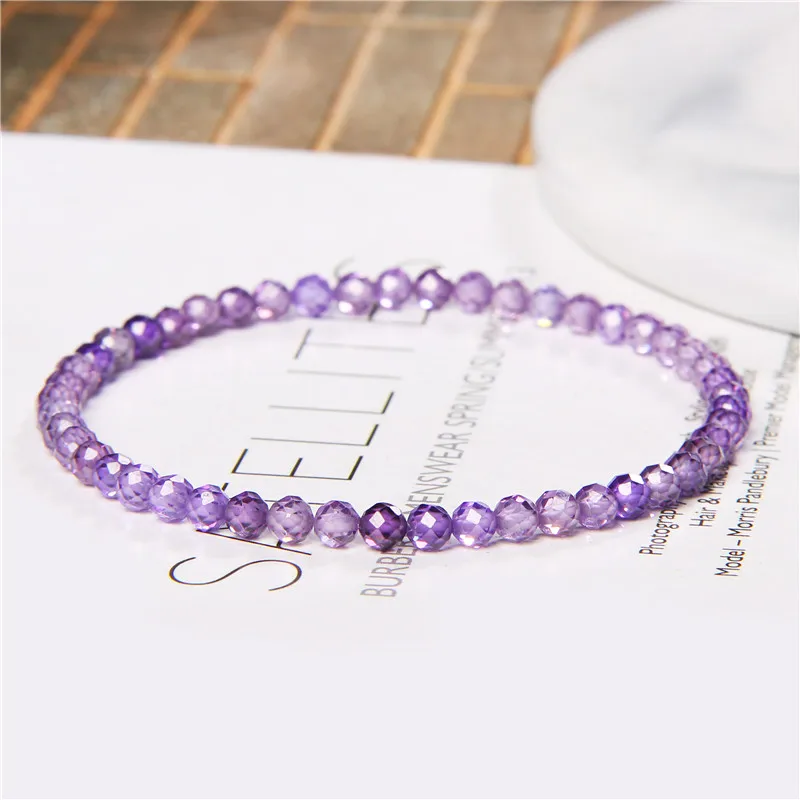 4mm Tiny crystal stone Beads Bracelets Unisex Natural Charoite Obsidian lapis lazuli Zircon Elastic bracelets stone bead bracelet natural stone bracelet beaded bracelet zircon bracelet crystal bracelet